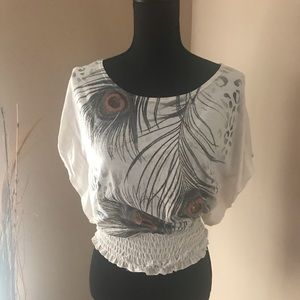 Peacock printed top